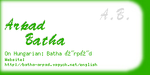 arpad batha business card